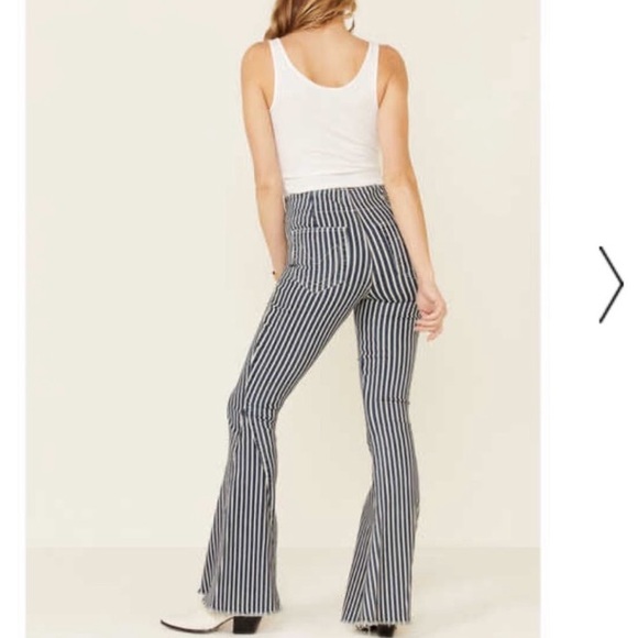 Show Me Your MuMu Berkeley Bells Striped Flare Leg Jeans - Picture 2 of 11